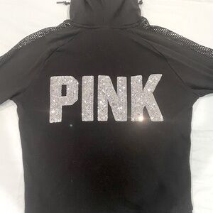 PINK Zip Up Hoodie xs black